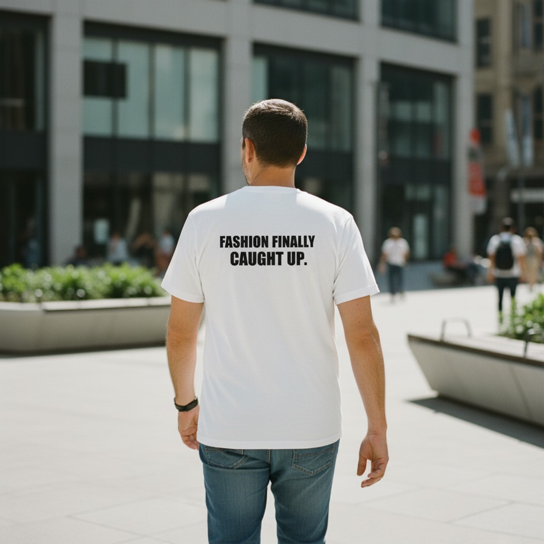 Real DUBIS person wearing DUBIS branded apparel - lifestyle photo back